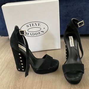 Steve Madden black studded platforms.